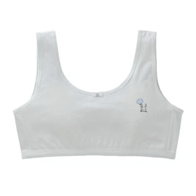 4 Pack Girls Cotton Sports Bras Kids Soft Training Crop Top Underwear Mix Colour - Image 1 of 4