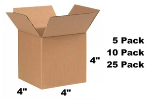 Lot of 4x4x4 Cardboard Paper Box Mailing Packing Shipping Box Corrugated Carton - Picture 1 of 2