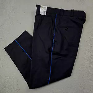 Horace Small Uniform Pants Mens 40Rx30 Dark Navy Blue Pinstripe Work FLAT NWT b - Picture 1 of 18