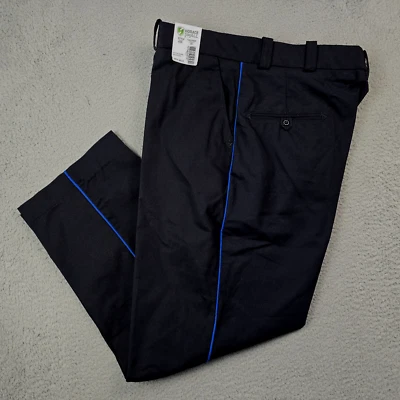 Horace Small Uniform Pants Mens 40Rx30 Dark Navy Blue Pinstripe Work FLAT NWT b - Image 1 of 4