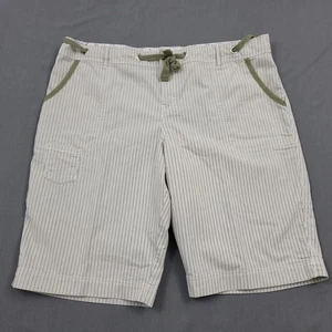 Bermuda donna pantaloncino resistente alle intemperie 18 vita alta 12,5" cucitura interna twill a righe verde - Foto 1 di 12