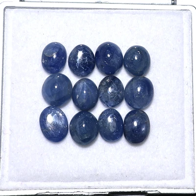 Королевские голубые овалы ~ 12 шт натуральный синий сапфир 7 мм - 9 мм кабошон высококачественные драгоценные камни - Изображение 1 из 4