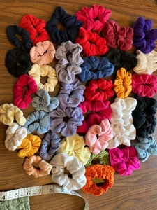 37 elastic hair ties. Knit fabric. Used from a clean home. Variety of colors an - Picture 1 of 6