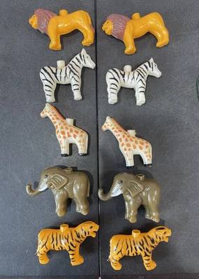 10 Blow Mold STRING LIGHT COVERS Elephants Lions Zebras Tigers Giraffes VINTAGE - Image 1 of 4