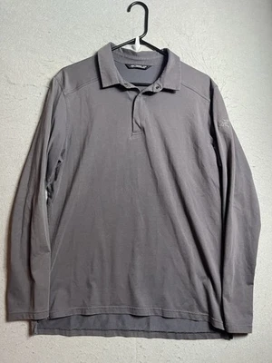 Arc'teryx Shirt Mens Medium Gray Captive LS Polo Long Sleeve 3 Snap Placket - Image 1 of 4