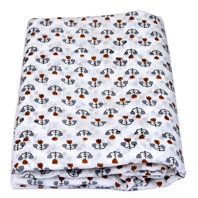 Handmade Indian Block Printed Cotton Fabric White Light Weight Garment Material - Image 1 of 4