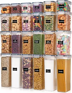 Food Storage Containers with Lids 24 Pcs Plastic Kitchen and Pantry Organization - Picture 1 of 12