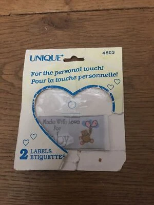 1 X Vintage Baby Label Sew On Tag For Handmade Clothing By Unique - Image 1 of 3
