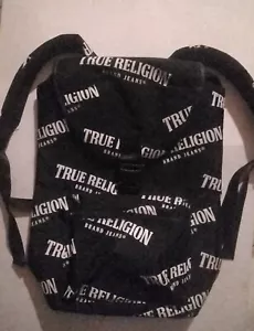 True Religion Black & White Logo Backpack - Picture 1 of 9