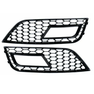 Front Grille Fog Light Cover Lamp Grill For 2013-2016 Audi A4 B8.5 Honeycomb - Picture 1 of 10