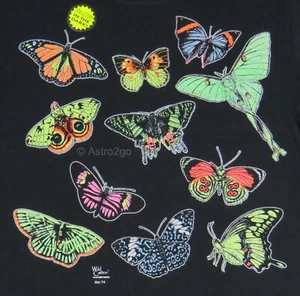 GLOW BUTTERFLIES-Butterfly Moths Monarch Insects Bugs Nature Kids T Shirt sz S-L - Picture 1 of 2