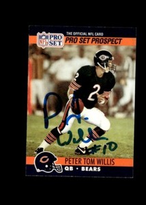 Peter Tom Willis 1990 Pro Set Bears authentic autographed card