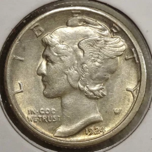 1924-S Merkur Groschen, fast unzirkuliert, besseres Datum 1107-05 - Bild 1 von 4