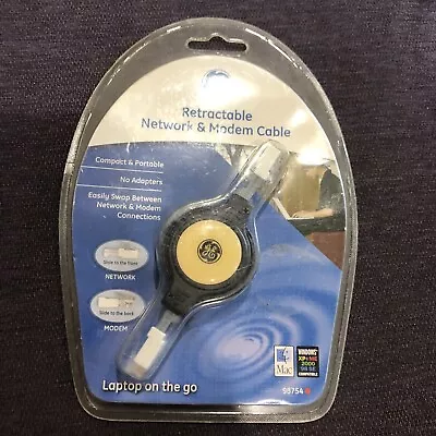 GE~Retractable network and modem cable, New Old Stock Sealed,  #98754 6 foot  - Image 1 of 4
