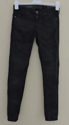 ADRIANO GOLDSCHMIED LEGGING ANKLE SUPER SKINNY Sz 25R Light Black Coated Jeans - Image 1 of 4