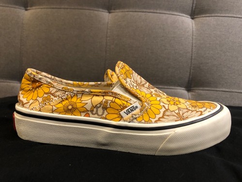 Slip donna Vans anni '70 giallo senape fungo fiore ultracush taglia 6