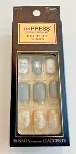 Impress Couture Donna Grigio Scintillante Stampa sulle Unghie Strass Gioielli Sassy Queen - Foto 1 di 6