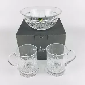 Waterford GS Bolton 7" Bowl Made in Ireland Retired With Stickers & 2 Glasses - Picture 1 of 8