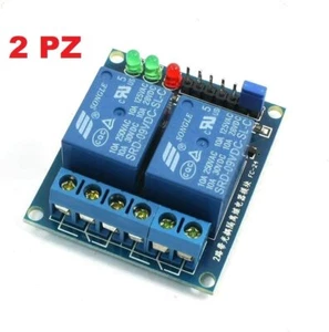 2PZ MODULO SCHEDA RELE' 2 CANALI OPTOISOLATI 10A 250V ARDUINO SHIELD 5Vdc + LED - Foto 1 di 5