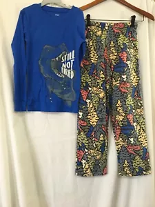 New Carter's Dinosaur Cotton Shirt Fleece Pants Pajama Set 2 pc Boy Long U pick - Picture 1 of 4