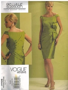 1108 UNCUT Vogue Sewing Pattern Misses Lined Straight Dress Bellville Sassoon FF - Picture 1 of 2