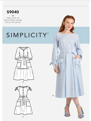 SIMPLICITY 9040 Misses Dresses with variation Sewing Pattern Sizes 6-14 & 14-22 - Image 1 of 4