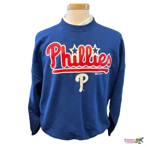 Philadelphia Phillies Jerzees Blue Pullover Sweatshirt Logo Mens Size 2XL NWOT Cover