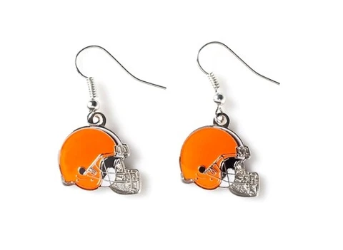 Cleveland Browns NFL Logo Silver Dangler Earrings Hypo-Allergenic Cover