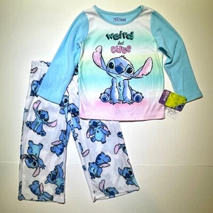NWT GIRLS Disney STITCH pajama 2pc fleece set size 4 Weird but Cute LILO $35 - Picture 1 of 5