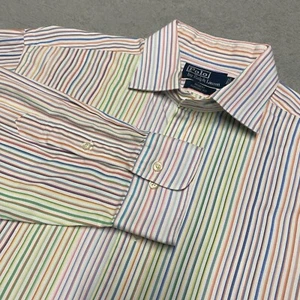 Polo Ralph Lauren Dress Shirt Mens 17 34/35 Multicolor Stripe Regent Easter - Picture 1 of 8