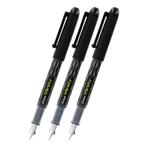 3 Pilot Varsity Disposable Fountain Pens, Medium Point, Black ink - Picture 1 of 1