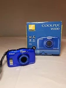 Nikon Coolpix W100 Digital Camera Blue (BRAND NEW) - Picture 1 of 6