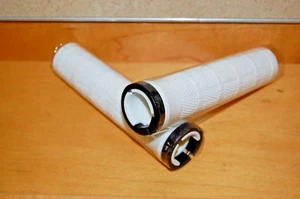NOS Bontrager Lock-on Grips / White w/ Black Lock Ring - Picture 1 of 7