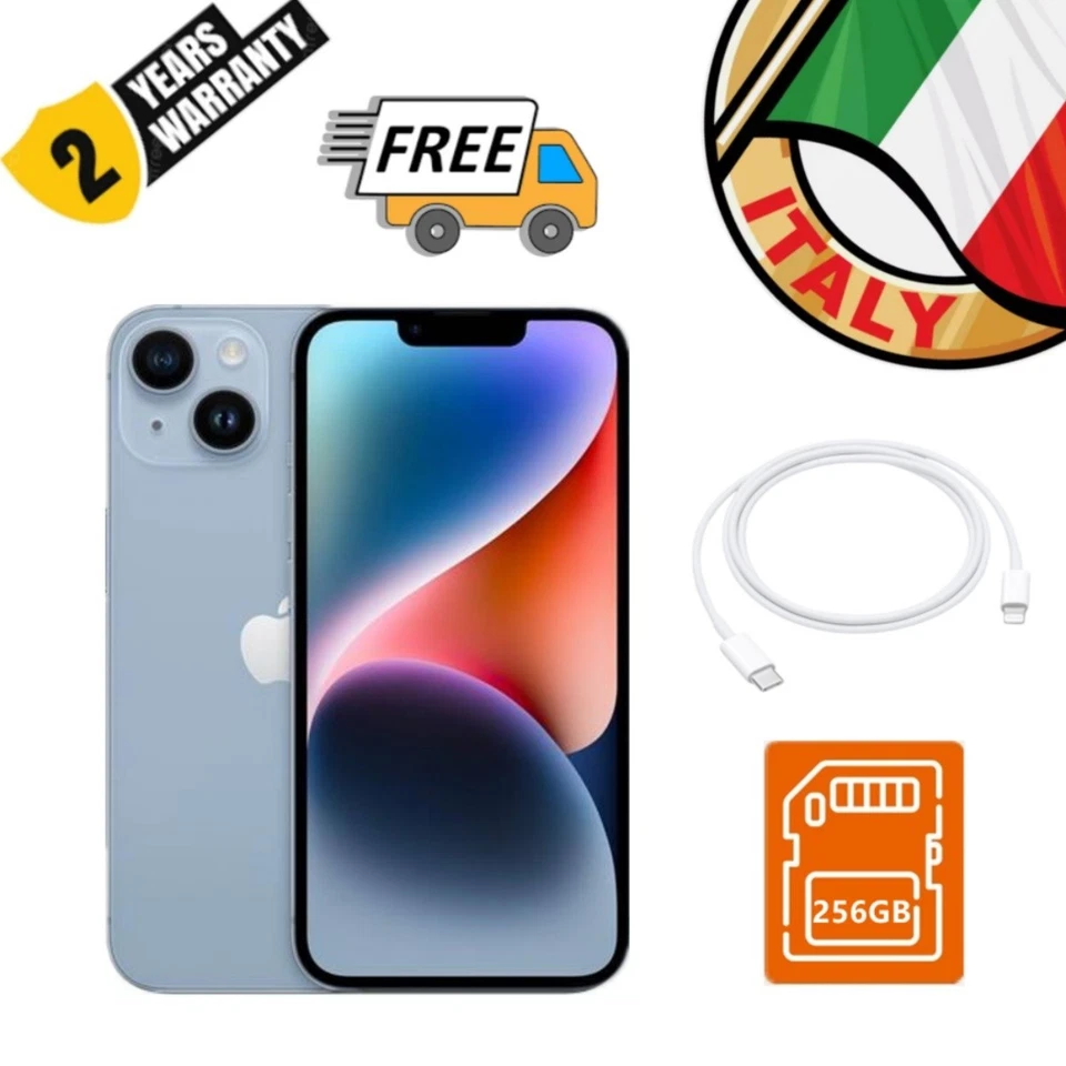 NUOVO Apple iPhone 14 - 256GB - Blu (Sbloccato) ✔️ Garanzia 24 MESI ✔️ Sigillato - Immagine 1 di 1