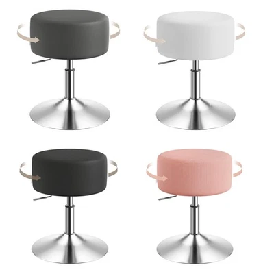 Schminkhocker Sitzhocker Polsterhocker höhenverstellbar Drehbar Barhocker Rund - Bild 1 von 4