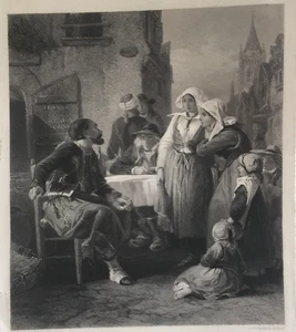 Antique 1800s Etching – The Zouave’s Story by Topham & Sharpe | Military Print - Picture 1 of 6