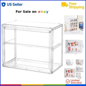 Acrylic Display Case 2 Tiers Wall-Mounted Dustproof Organizer Box with Magnet... - Picture 1 of 8
