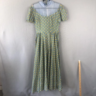 Vintage Handmade Dress Womens Medium Sheer 60s Mod Retro Boho Farmhouse Festival - Image 1 of 4