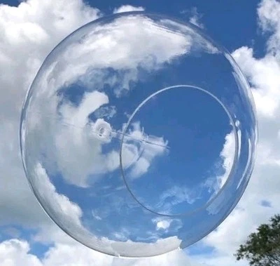 12" Acrylic Clear Plastic Round Globe Lamp Light Fixture Outdoor Lighting Post  - Image 1 of 4