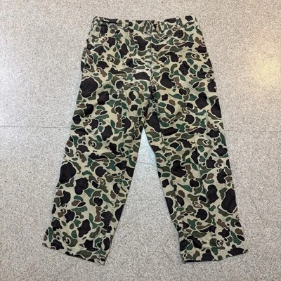 Men’s Vintage Duck Camo Hunting Pants Sz Large Cotton Zip Up 32x25 - Image 1 of 4