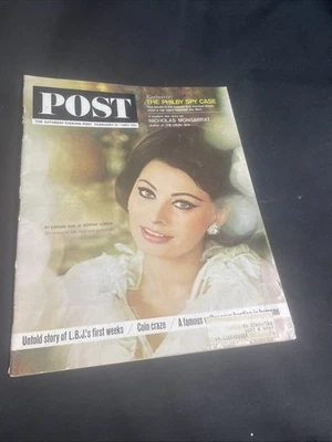 Saturday Evening Post Feb 15 1964 Sophia Loren; Philby Spy Case; LBJs 1st Days - Image 1 of 4