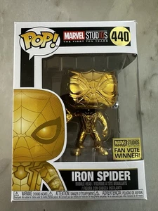 Funko Pop! Marvel Studios: Iron Spider #440 Gold Chrome Fan Vote Winner - Picture 1 of 5
