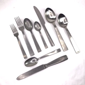 Sambonet GIO PONTI Stainless Steel Flat Wear Lot of 9 Fork Spoon Knife Italy - Picture 1 of 10