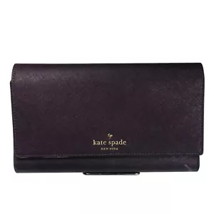 Kate Spade Mikas Pond Phoenix Tri-Fold Wallet Soft Aubergine - Picture 1 of 14
