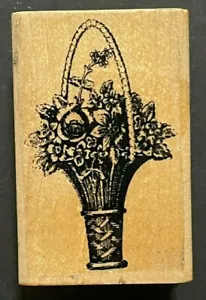 Hoher Korb Blumengesteck Blumenstrauß besondere Anlässe Holz Stempel - Bild 1 von 3