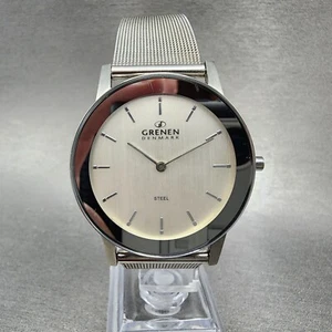 Skagen Grenen Watch Men 38mm Silver Dial Steel Round M-22XLSSS New Battery - Picture 1 of 11
