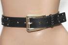 Micahel Kors Studded Black Leather Belt - Roller Buckle - Size S - 37" Long