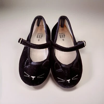 Sapatos baixos BABY GAP veludo menina gato gatinho Maryjane Mary Jane tamanho 6 - Excelente estado usado - Imagem 1 de 3