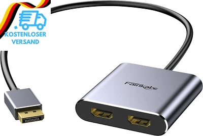 Splitter Adapter Displayport Auf Dual Displayport 4K60Hz Dual Monitor, Mst-Displ - Bild 1 von 4