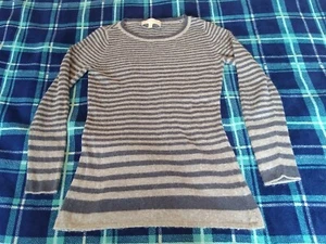 Fenn Wright Manson Knitted Pullover Striped Black & Grey Angora Mix Size Medium - Picture 1 of 9
